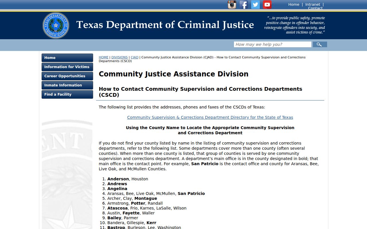 Gillespie County arrest and community supervision directory