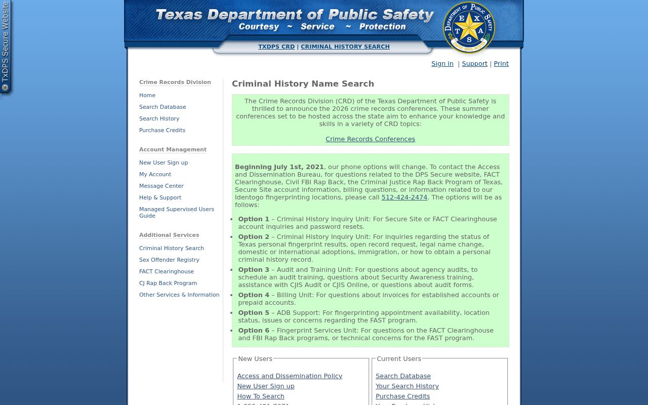 Gillespie County comparison screen for the Texas conviction name search
